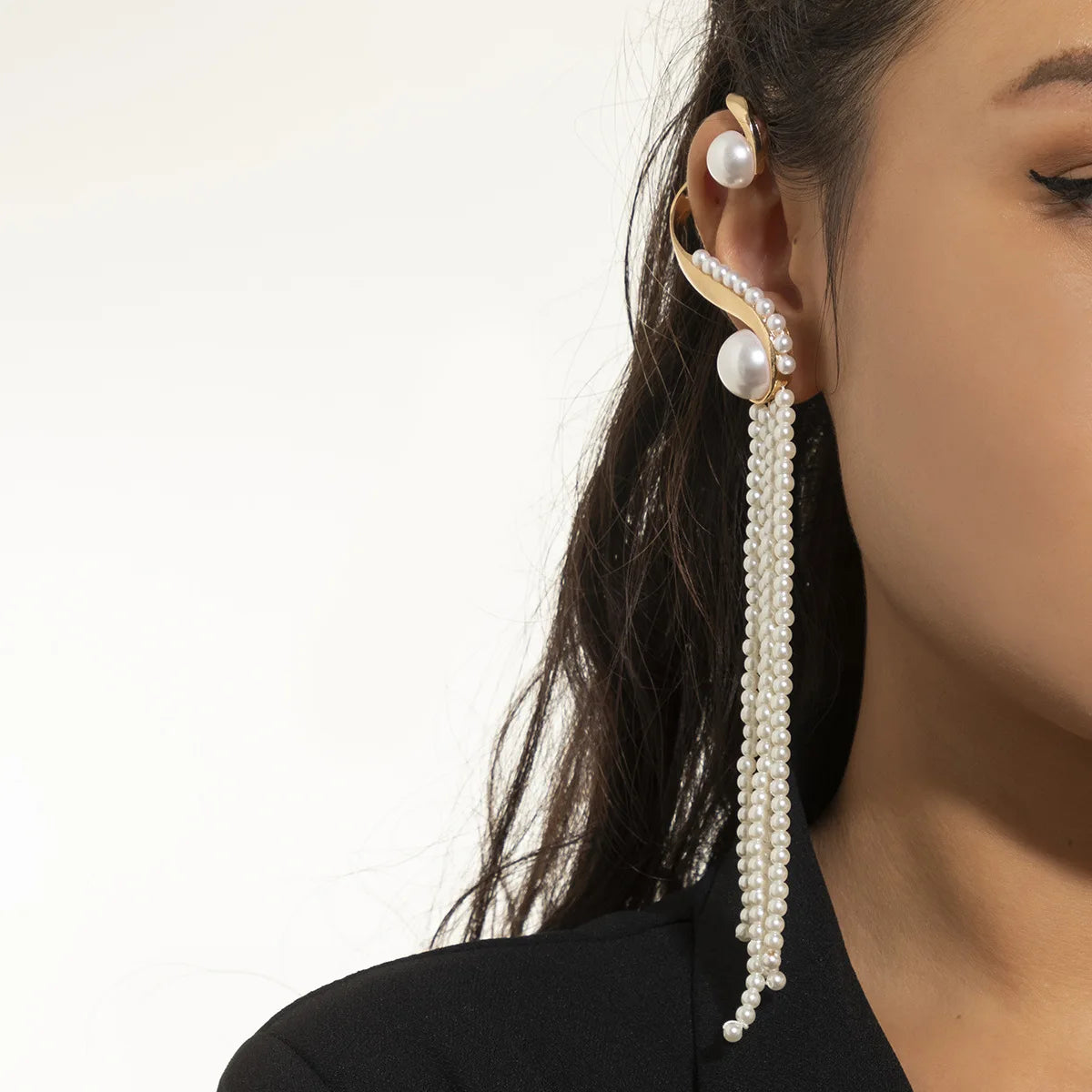 DIEZI One Piece Korean Long Tassel Earrings - Image 3