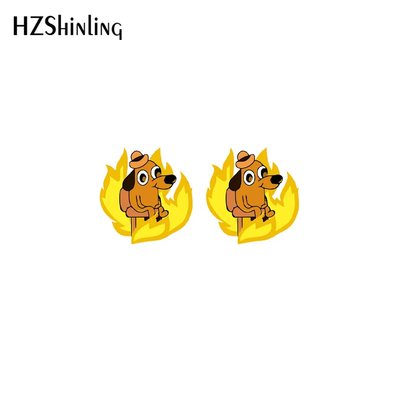 2021 New “This Is Fine” Stud Earrings - Image 9
