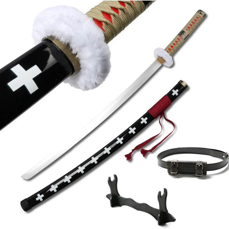 104cm Roronoa Zoro Katana – Japanese Anime Cosplay Weapon Prop with Bamboo Blade, Belt & Sword Holder - Image 7