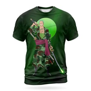 Japan Anime One Piece Roronoa Zoro 3D Printing Cosplay T-shirt
