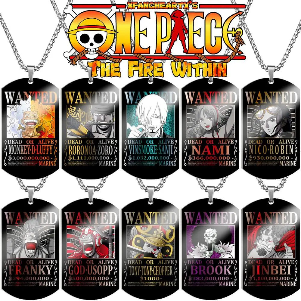 Creative One Piece Anime Luffy & Zoro Stainless Steel Necklace