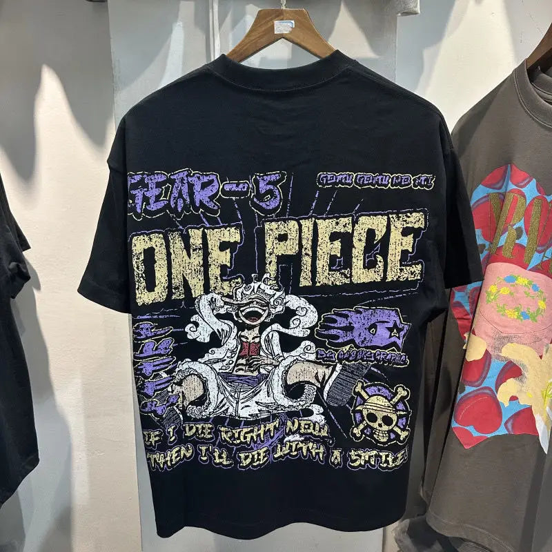 2025 Summer ONE PIECE Cartoon Anime Luffy Printed T-Shirt - Image 2