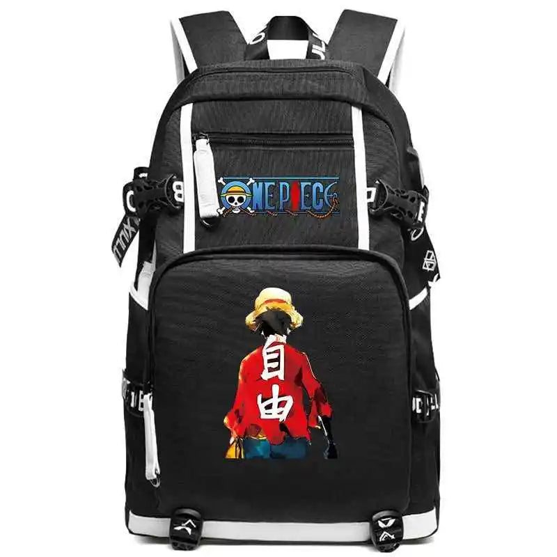 One Piece Anime Large Capacity Backpack with USB - Image 4