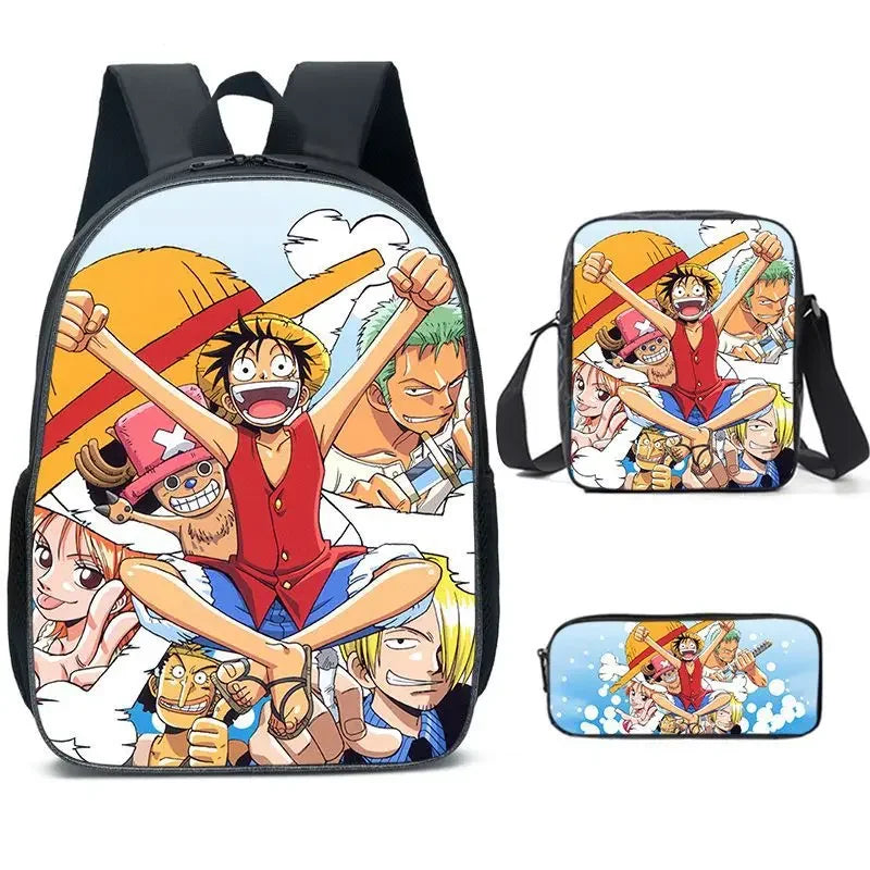 3PC-SET One Piece Luffy Schoolbag Backpack - Image 6