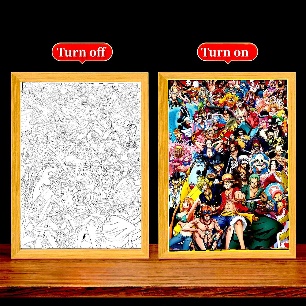 Anime Figure One Piece Light Painting Photo Frame - Image 6