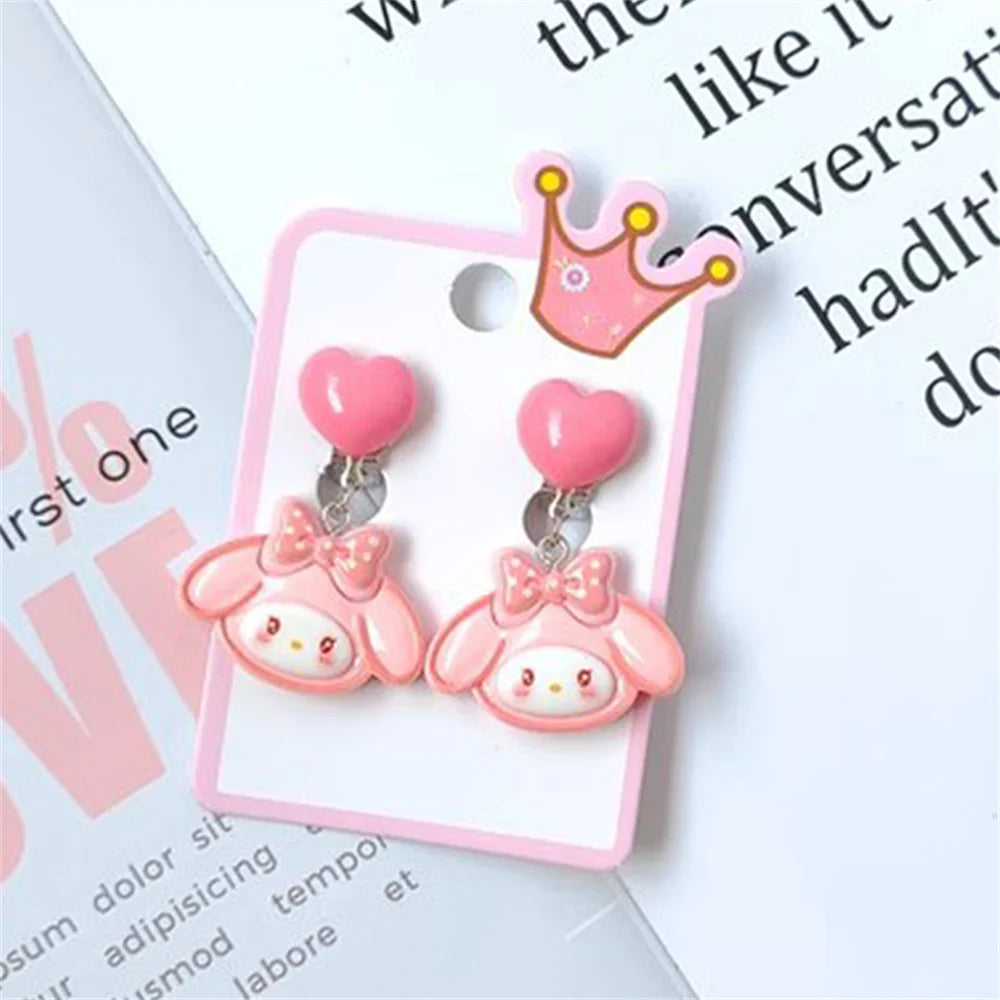 1 Pair Sanrio Hello Kitty, Cinnamoroll & Kuromi Ear Clip Earrings - Image 7