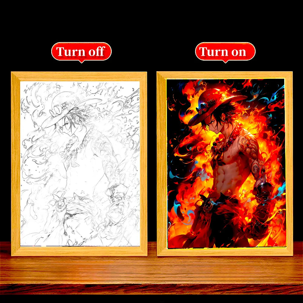 Anime Figure One Piece Light Painting Photo Frame - Image 9