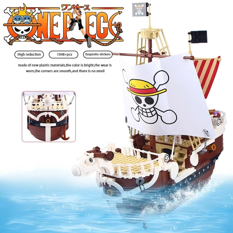 2022 New Anime One Piece Going Merry & Thousand Sunny Model Building Blocks Kit