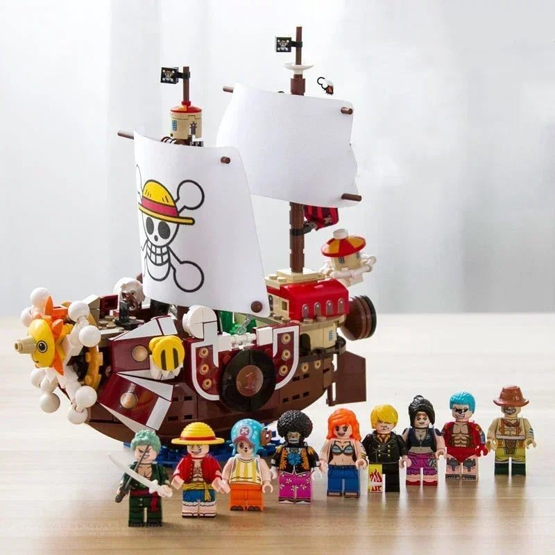 One Piece 1484pcs/432pcs + 9 Dolls Thousand Sunny Boat Blocks - Image 2