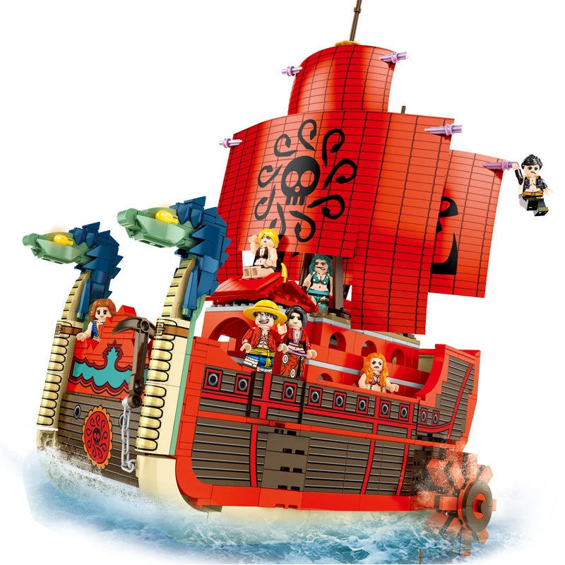 2022 New Anime One Piece Going Merry & Thousand Sunny Model Building Blocks Kit - Image 6