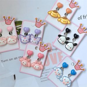 1 Pair Sanrio Hello Kitty, Cinnamoroll & Kuromi Ear Clip Earrings